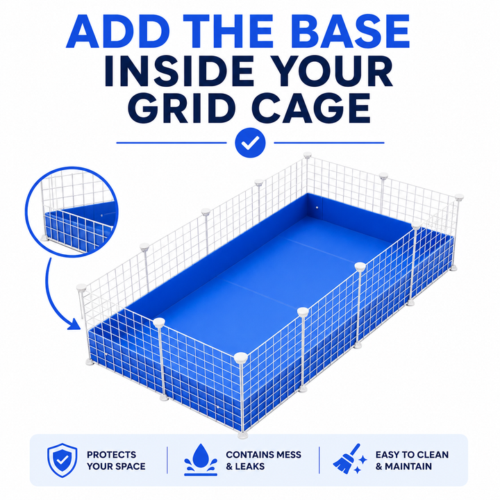 Corrugated Plastic Base- Compatible with 11.8"/12"/30cm Grid Panels or Midwest Guinea Pig Habitat