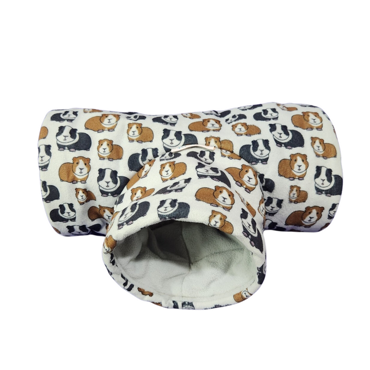 Three Way Tunnel - Guinea Pigs on Gray (pre-updated pattern)